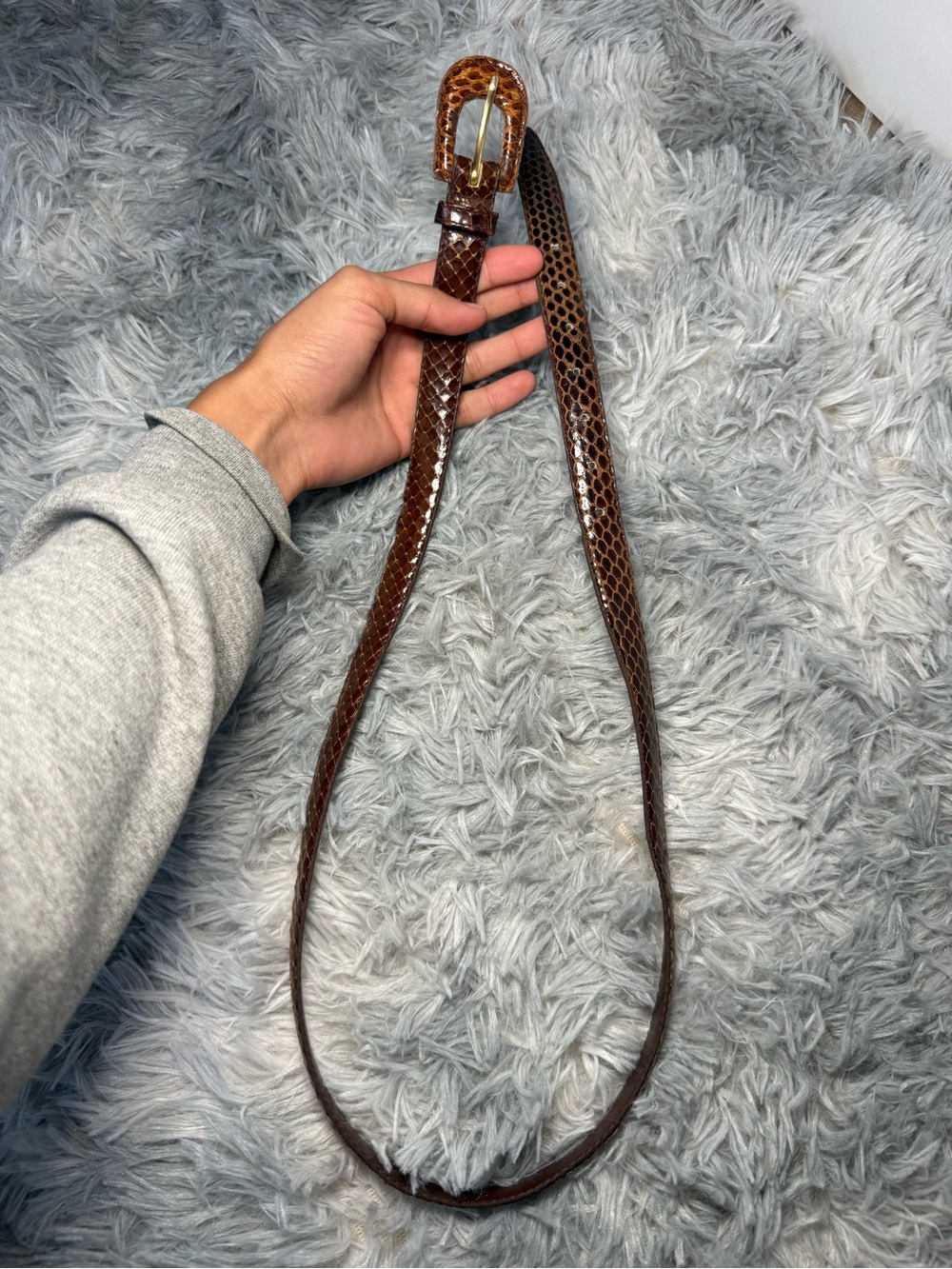 Vintage Genuine Snake Skin Belt | Sz Large